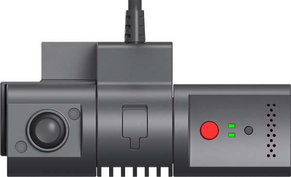 REZ-Front-View TrackNet fleet dash cam mounted on commercial truck windshield