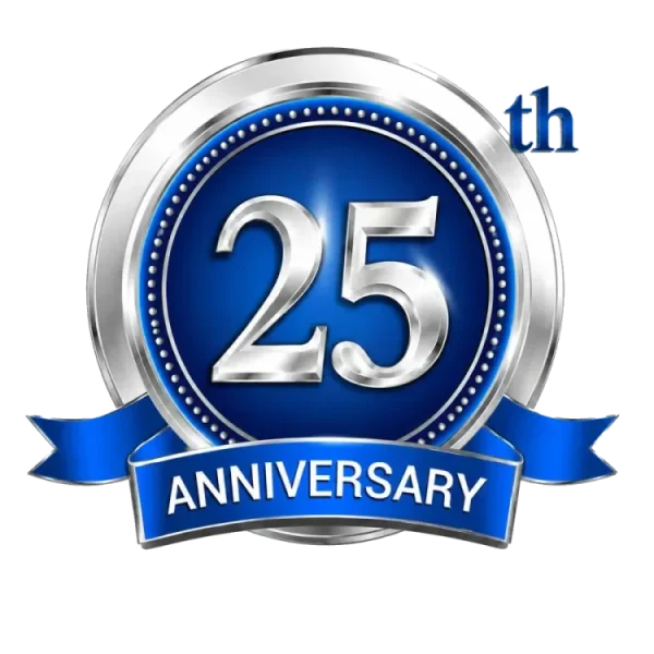 25 Yr Badge TrackNet 25th anniversary badge